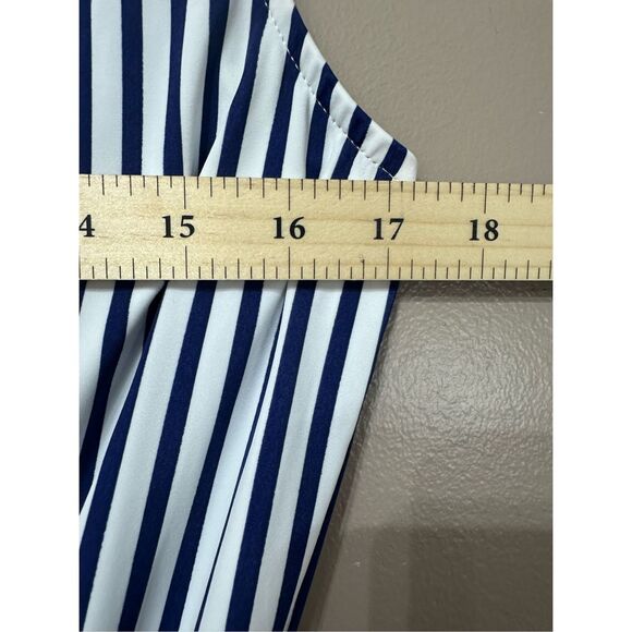 NWOT CABANA LIFE ESSENTIALS NAVY STRIPE SMOCKED WAIST DRESS WOMEN'S MEDIUM - Picture 9 of 13